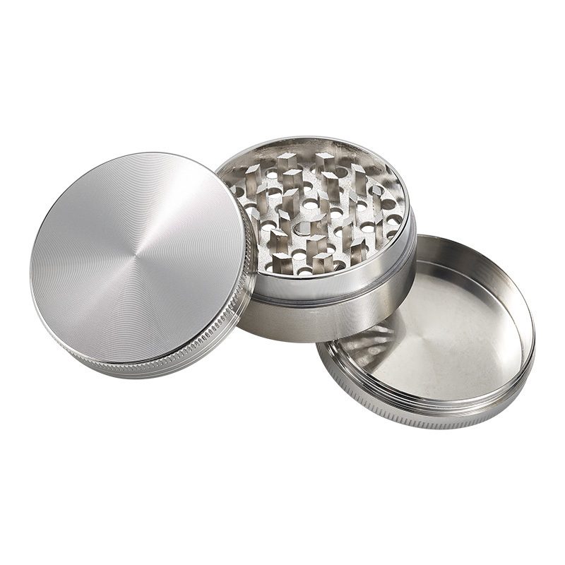 Custom Logo Metal Herb Grinder With Scraper Smoking Accessories 3 Layers Zinc Alloy Spice Tobacco Grinder