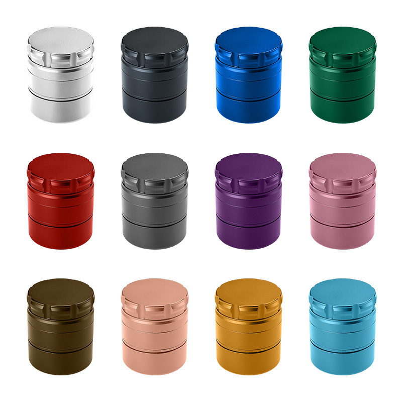 Wholesale 63mm 4 layer dry spice tobacco portable round herb grinder crusher 2.5 inch new design grinder for herb