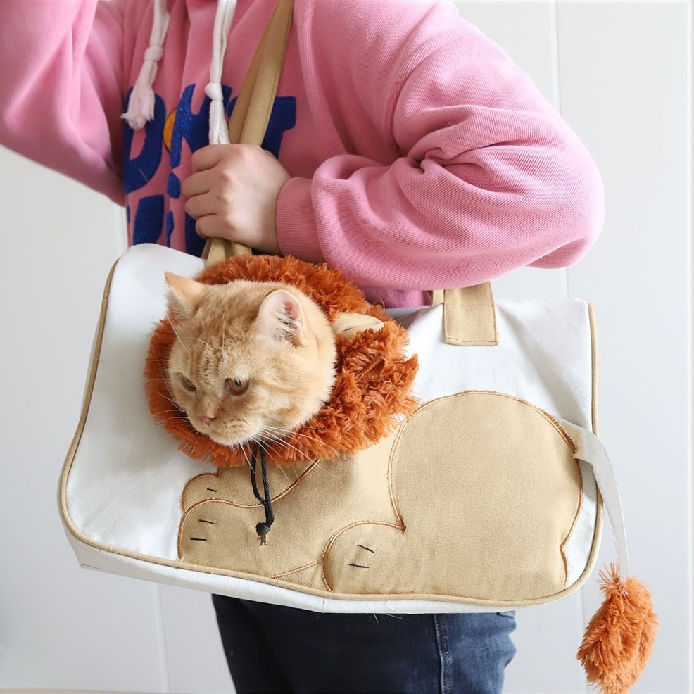 Original new lion bag pet backpack, cat and dog go out to carry outcrop pet carrying bag, large capacity shoulder bag