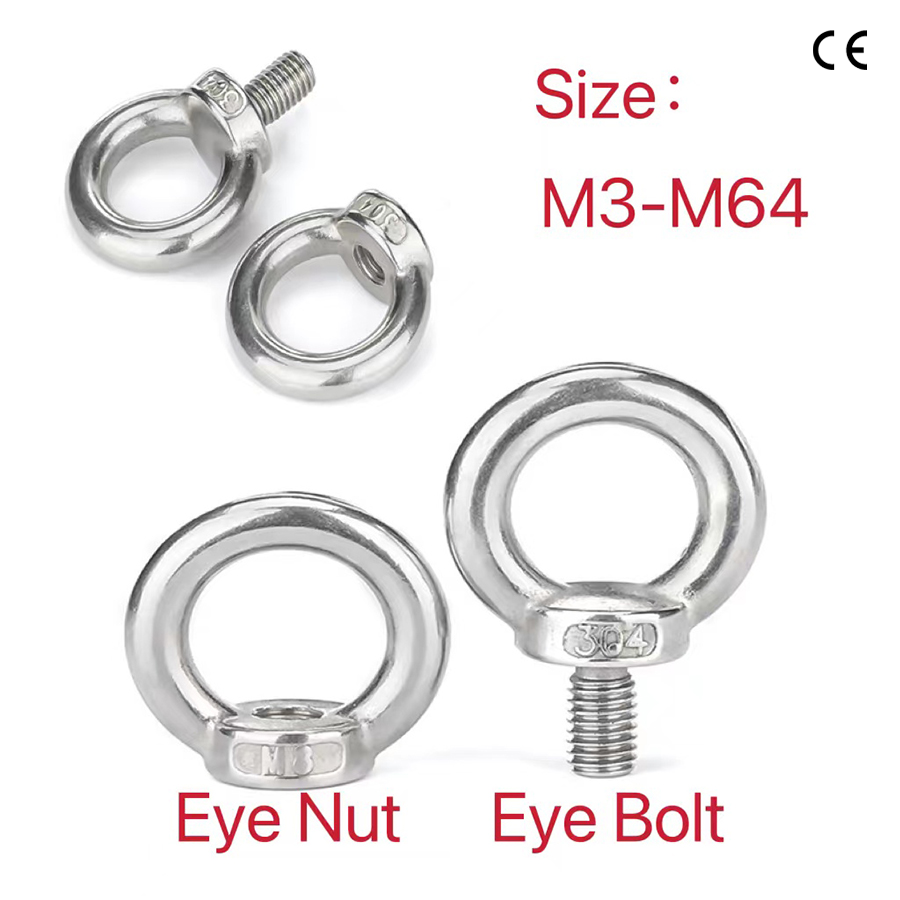 Factory Sale Imperial Metric Shoulder Eye Bolts Galvanized Steel Eyebolt With Nut