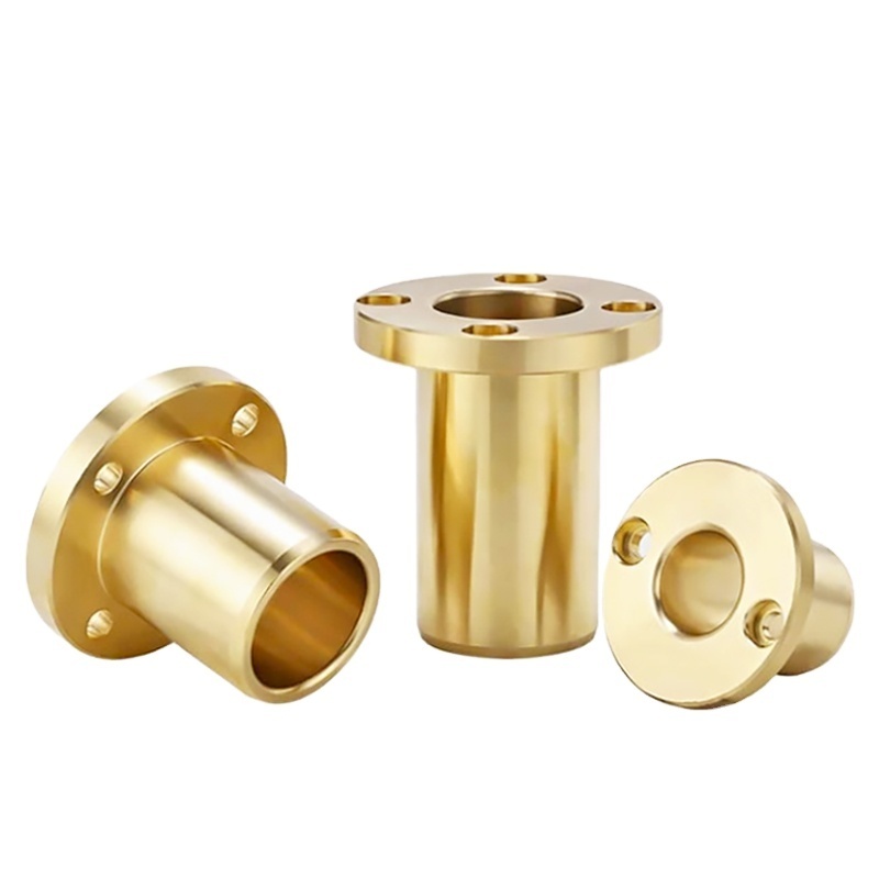 Custom CNC Machining Brass Bushing  Wear-Resistant High-Strength Sliding Bearing Brass Self-Lubricating Graphite Copper Sleeve