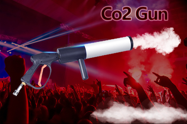 Stage equipment handheld dj co2 jet gun machine with RGB LED  light fog gas shoot gun cannon for party wedding bar show