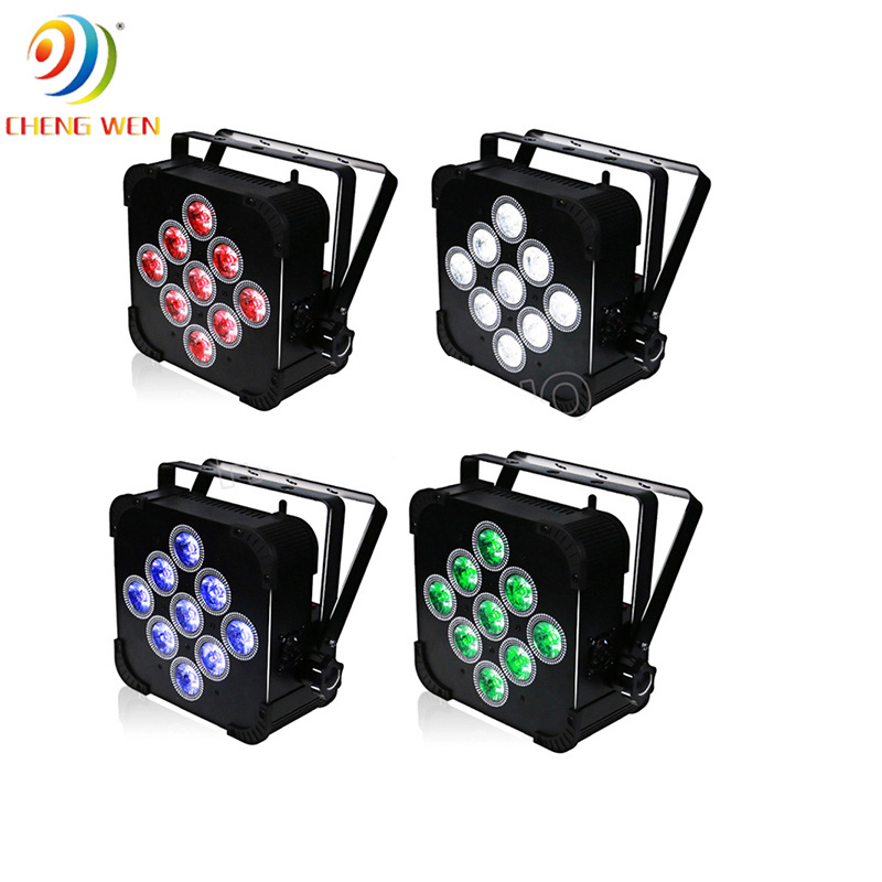 9X18W 6in1 Wireless DMX Uplight Battery Operated Wifi  Remote Control DJ LED Par Can Wash Light Disco Wedding Uplight