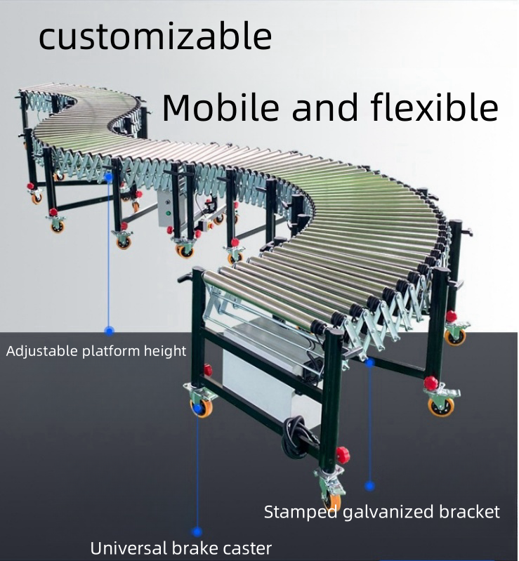 high qualityFlexible Gravity Roller ConveyorStrong load-bearing capacity conveyor belt  sell like hot cakes