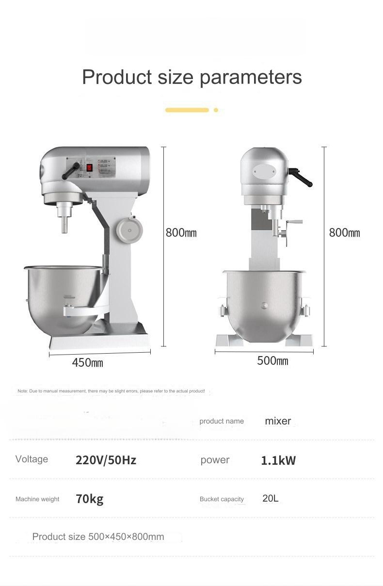 Commercial Food Mixer Kitchenaid 20kg~50kg High Capacity Desktop Electric Bread Dough Mixer For Home Bakery Restaurants