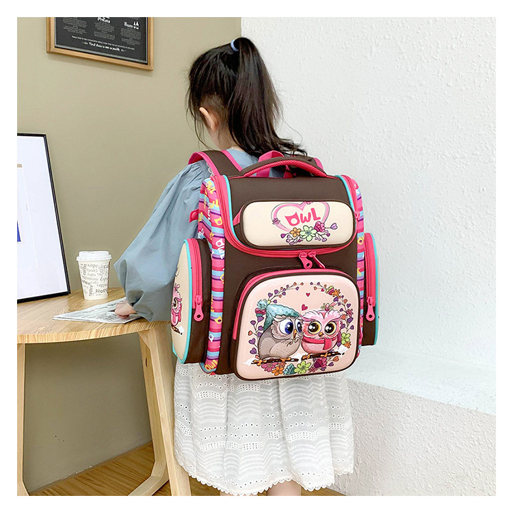 Pupil School Bag Oxford Cloth Girl Backpack Honeycomb Breathable Light Cartoon Boy Hard Shell Book Bag