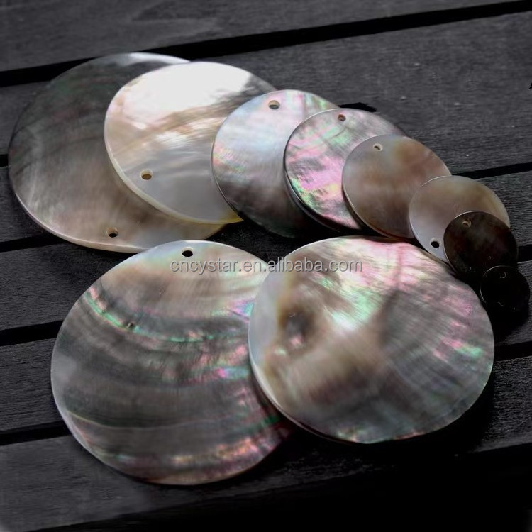 factory direct sales polished MOP circle black sea shell natural mother of pearl shell