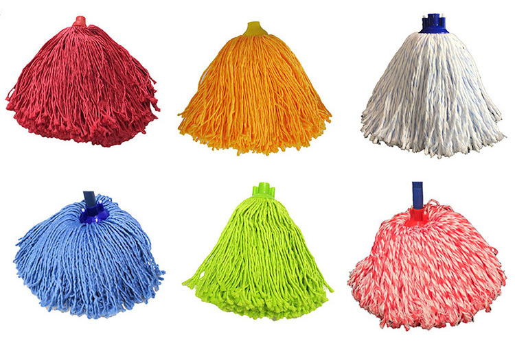 wholesale multi color floor cleaning wet mops head  Polyester microfiber industrial  Mops Yarn