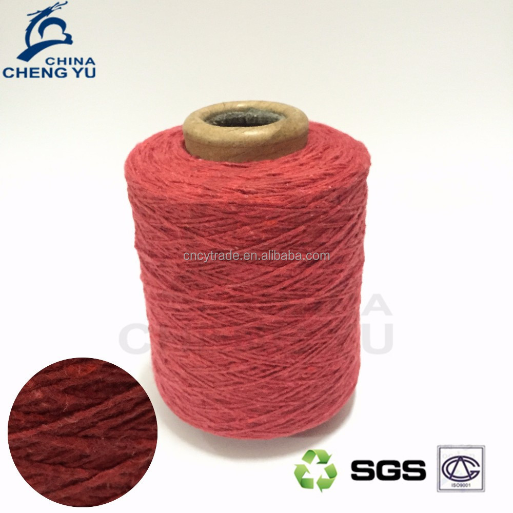 nm1 colors recycled carpet yarn cotton blended knitting A grade for rugs floor cleaning cloth yarn