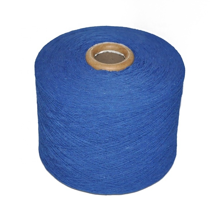 mops cleaning yarn wholesale Ne5s Blue Open End Polyester Blended Cotton recycle flat Mop Yarn in Roll Wrap