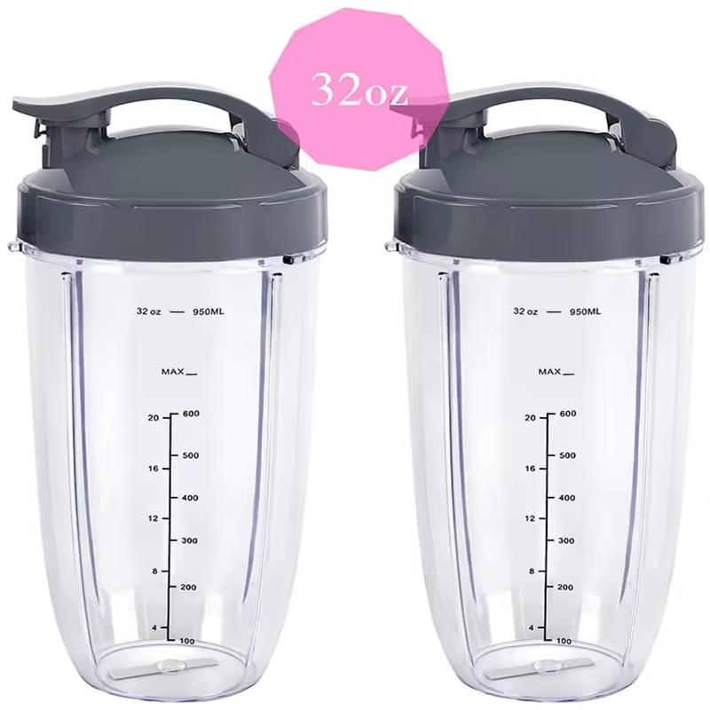 Replacement Parts 32OZ Cup With Flip Top Lid Compatible With Nutr 600w/900w Blender Accessories