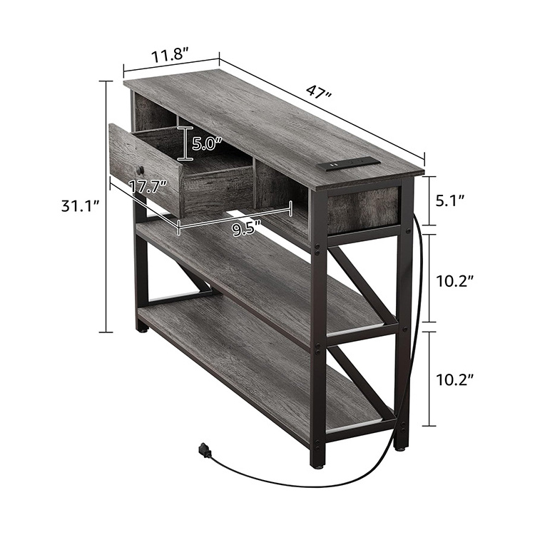 Factory Price Wholesale Outlets And Usb Ports Console Table With Drawers For Living Room Furniture