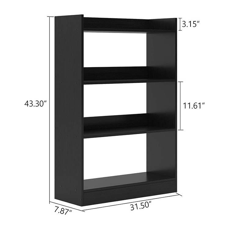 Easy Assemble 4 Sheleves Storage Space Modern White Metal Book Shelf Library Furnitures Bookcase