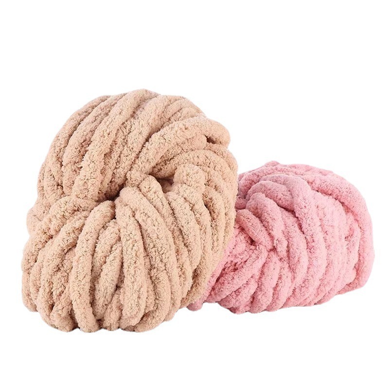 New fancy blended yarn Customized Colorful Bulky Soft Plush fluffy Chunky Yarn Chenille For Knitting Blanket scarf hat