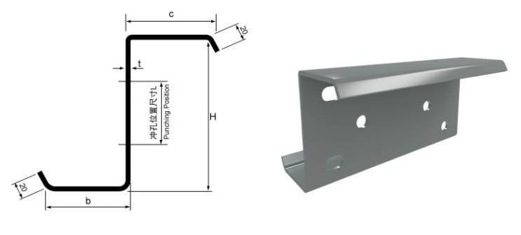 Light weight steel structure truss purlin, cz lipped channel steel sheet for building warehouse farm house factory price