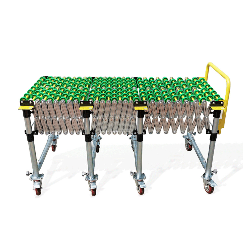 Gravity Conveying Line 90 Degree 180 Degree Turning ABS Telescopic Skate Wheels Conveyor