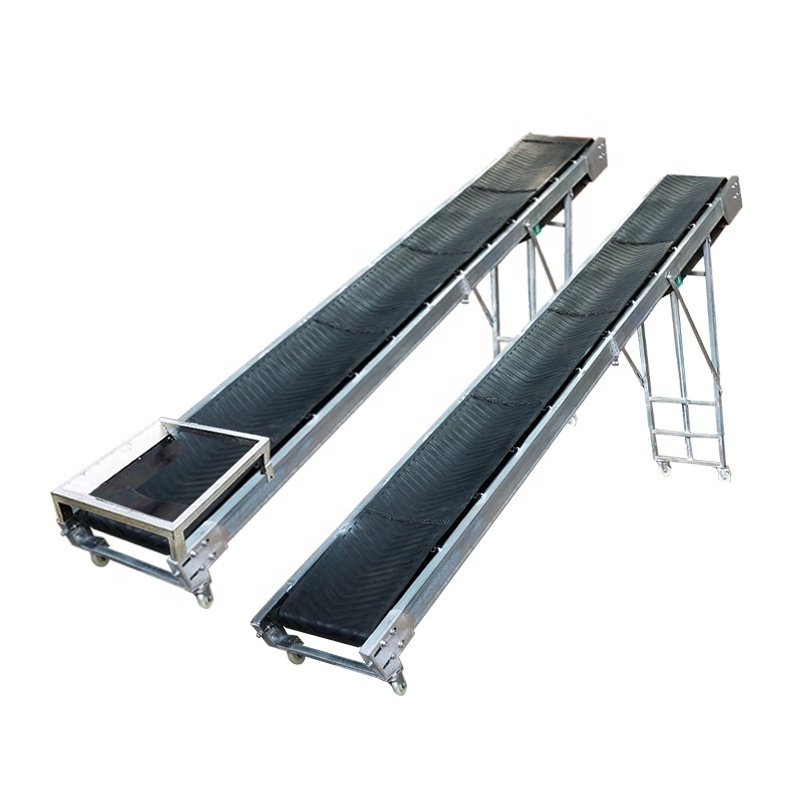 China Simple Portable Durable Foldable Black Rubber Conveyor Belt For Grain Soil