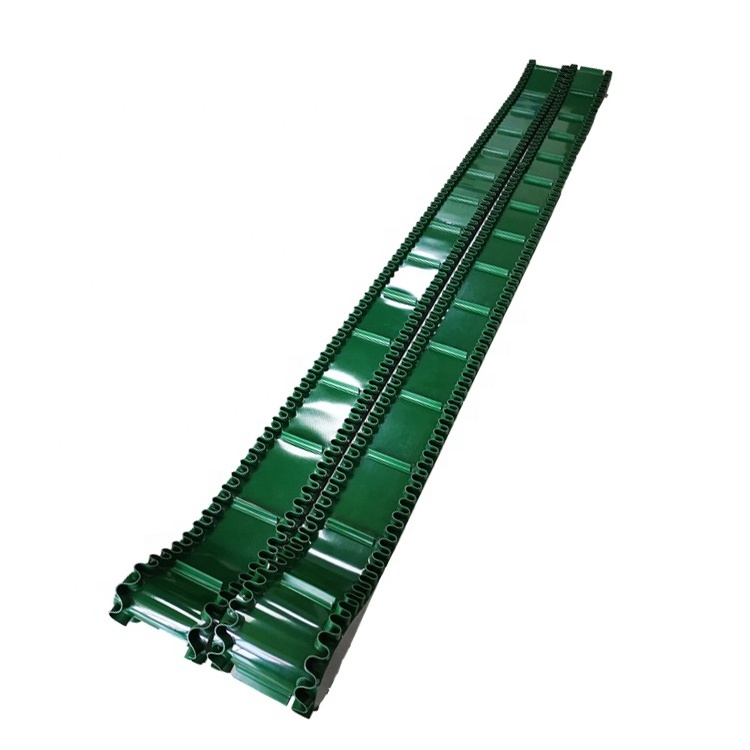 Dahan side wall food grade green elevator small food systems PVC conveyor belt price