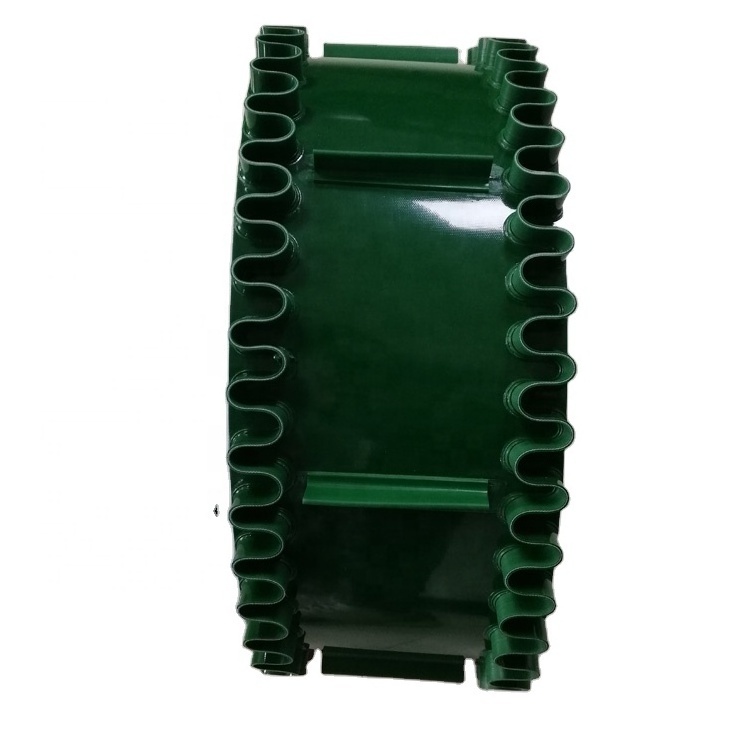 Dahan side wall food grade green elevator small food systems PVC conveyor belt price