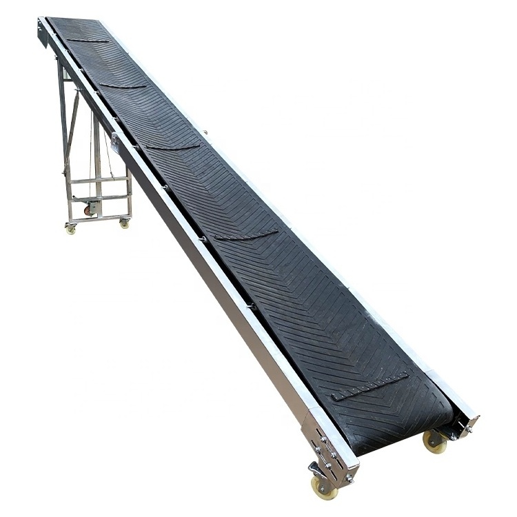 China Simple Portable Durable Foldable Black Rubber Conveyor Belt For Grain Soil