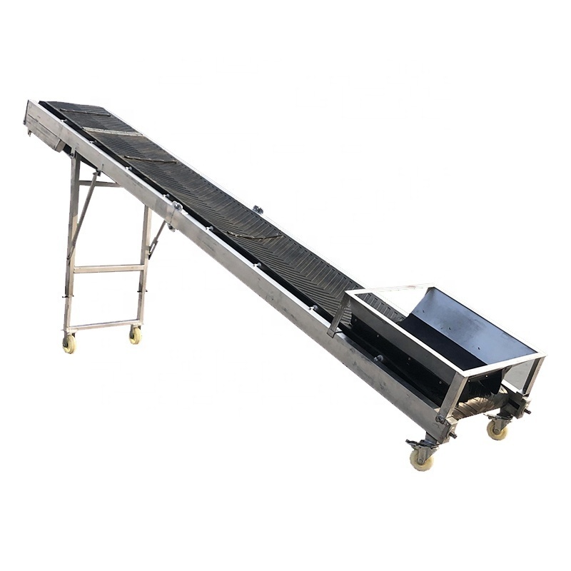 China Simple Portable Durable Foldable Black Rubber Conveyor Belt For Grain Soil