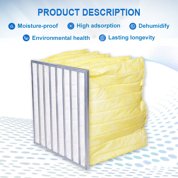 F8 pocket filter synthetic fiber pre filtration intermediate filter for HVAC system