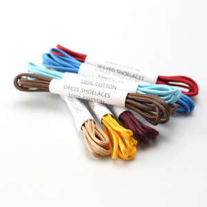 Customized Round Waxed Shoe Lace Leather Shoelaces Sneaker Round Shoe Laces for European Casual Shoes