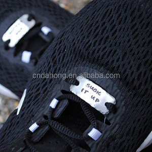 Wholesale bulk blank plates runners sneaker decoration paracord shoelace charms metal shoe lace tag with custom logo