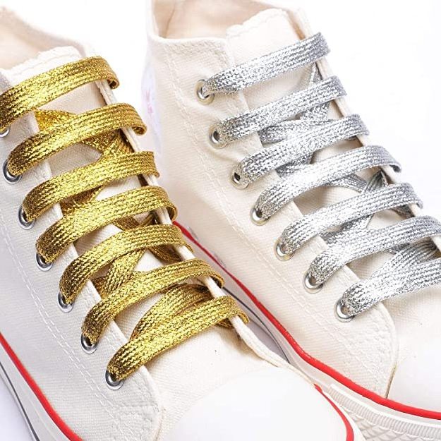 Multi color wholesale custom shiny shoe lace flat glitter shoelace for sneaker athletic boot