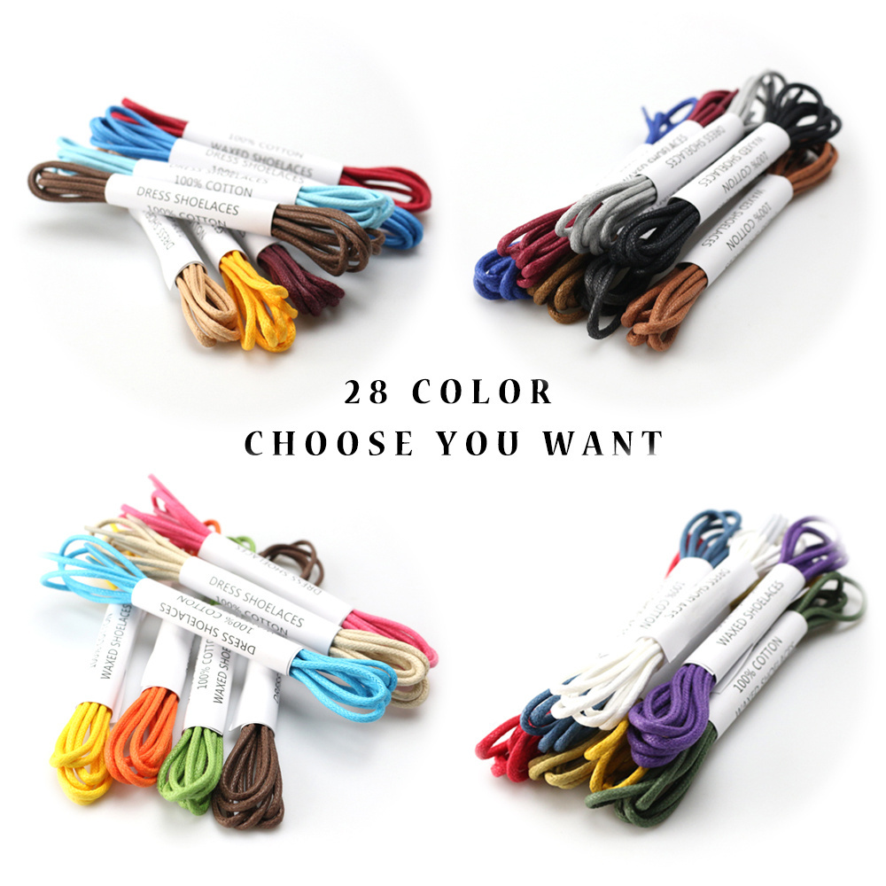 Customized Round Waxed Shoe Lace Leather Shoelaces Sneaker Round Shoe Laces for European Casual Shoes