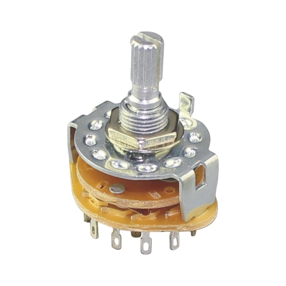 Metal 1/2/3/4/6 Poles 2/3/4/6/12 Position Electric Rotary Switch With 20MM 18 Teeth Knurl Shaft