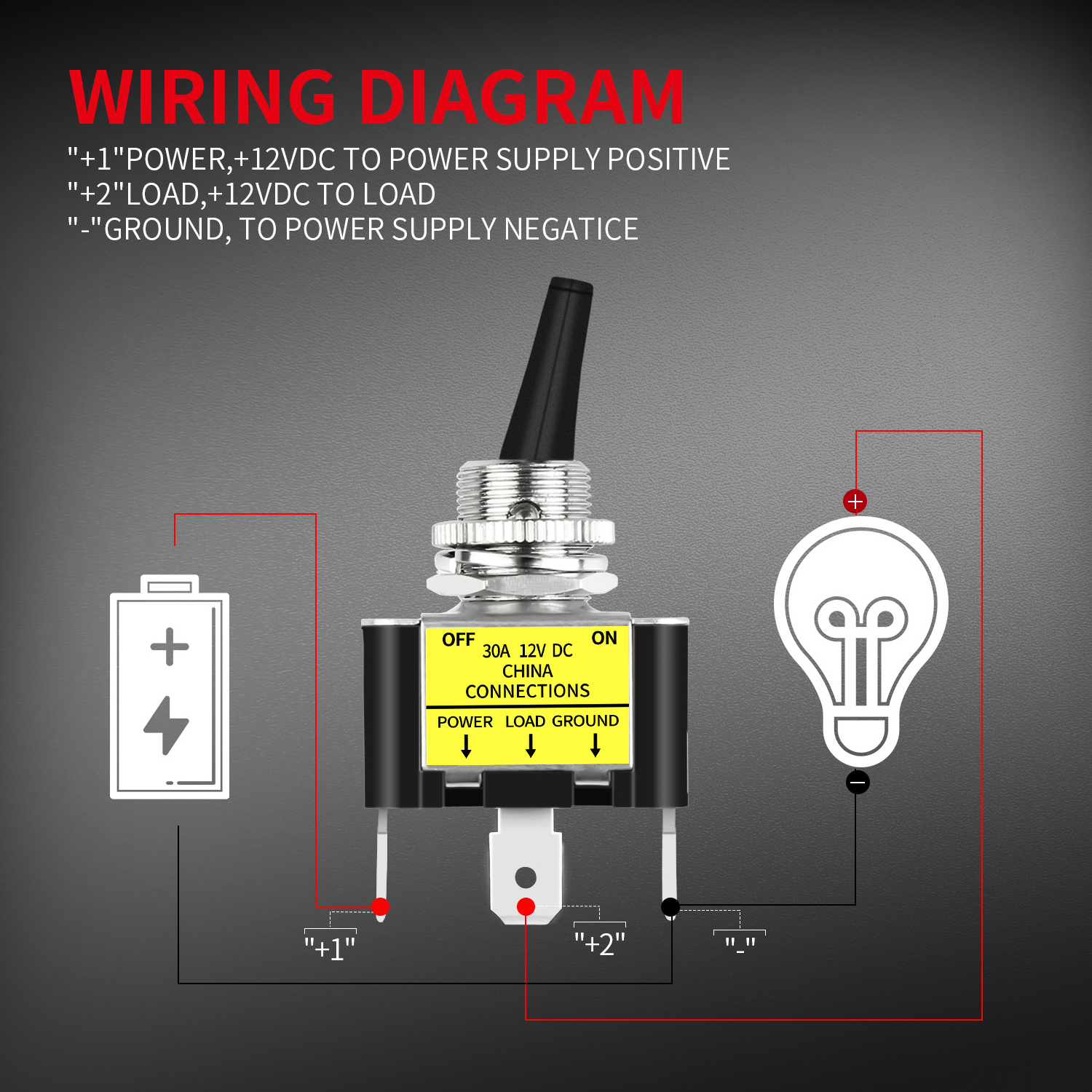 Marine Car Automotive SPST Toggle Switch Control 12V 30A 3 Pin Heavy Duty  Auto Toggle Switch LED Lighted For Marine Car