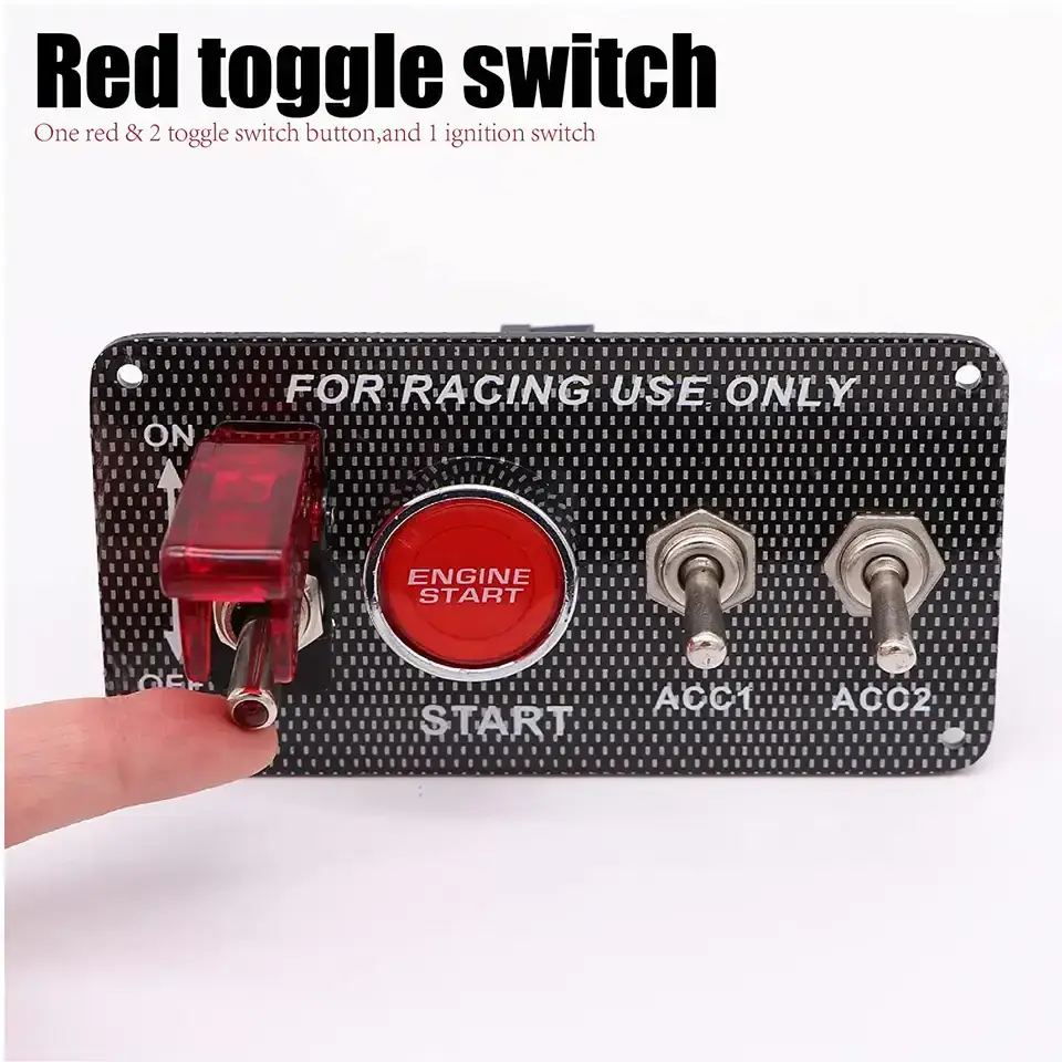 4 in 1 Car Accessory 12V Led Toggle Ignition Switch Panel ON OFF 2 Way 12V Aircraft Toggle Switch Panel For Racing Car