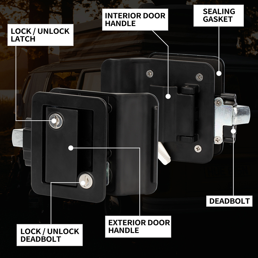 Metal RV Lock Keyless Entry Camper Door Lock Latching Handle RV Keyless Entry Door Lock With Keys For Travel Trailers