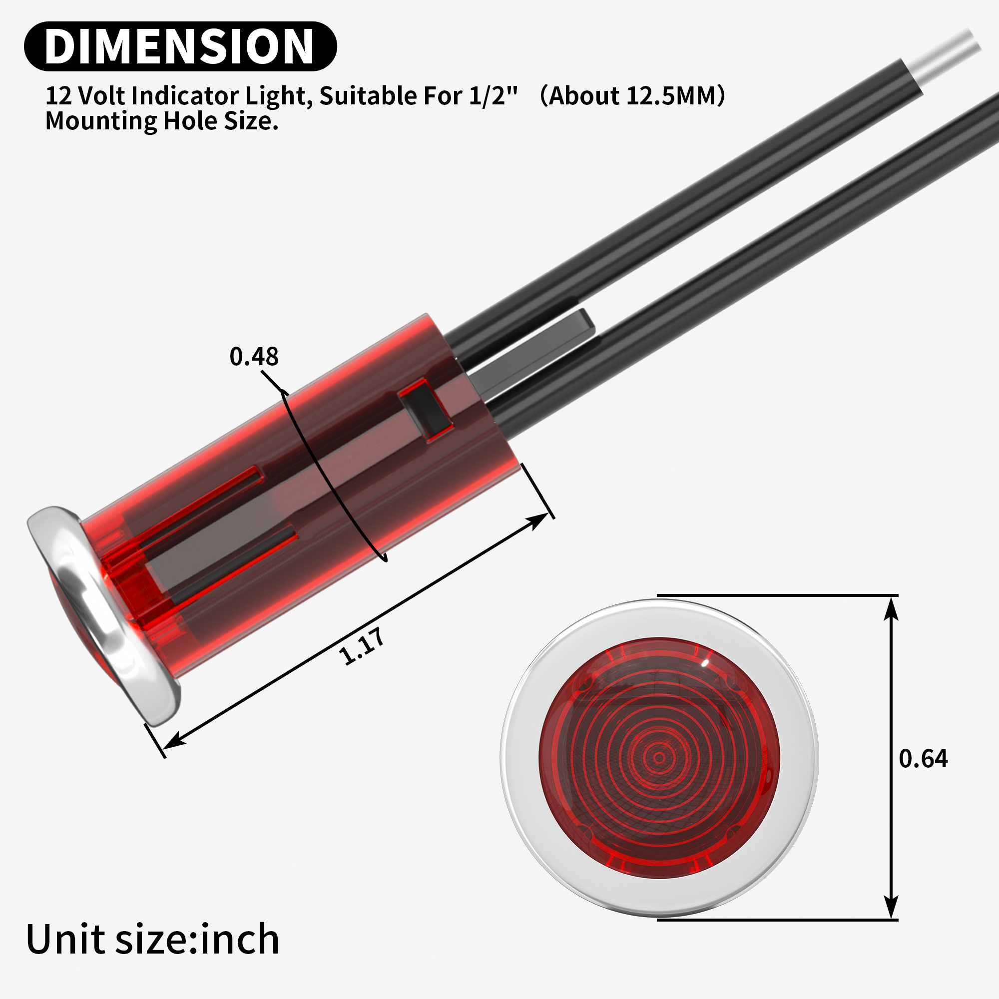 Snap-in Motorcycle Indicator Lights 1/2