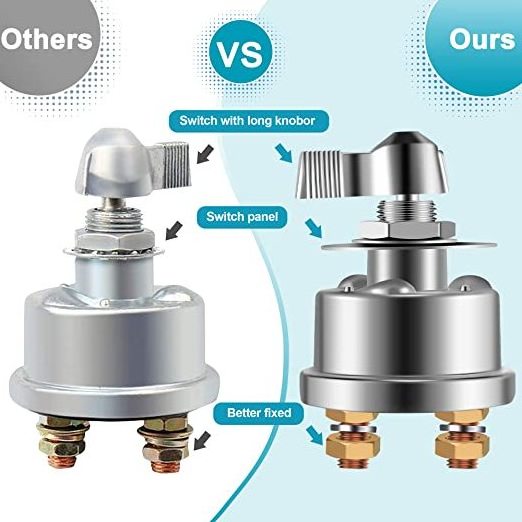 Master Battery Disconnect Switch Marine 48 V Heavy Duty Battery Disconnect With Aluminium Housing For ATV Trailers Off-road RV