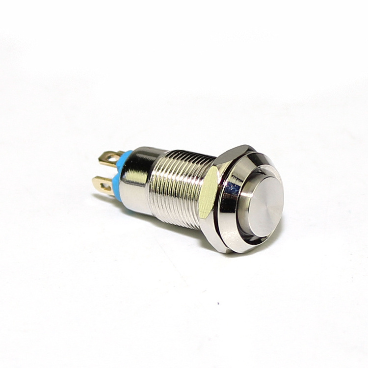 8MM 4Pin Flat Push Button ON OFF Switch 12V Illuminated Latching Waterproof  Metal Push Button Switch