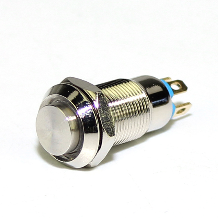 8MM 4Pin Flat Push Button ON OFF Switch 12V Illuminated Latching Waterproof  Metal Push Button Switch