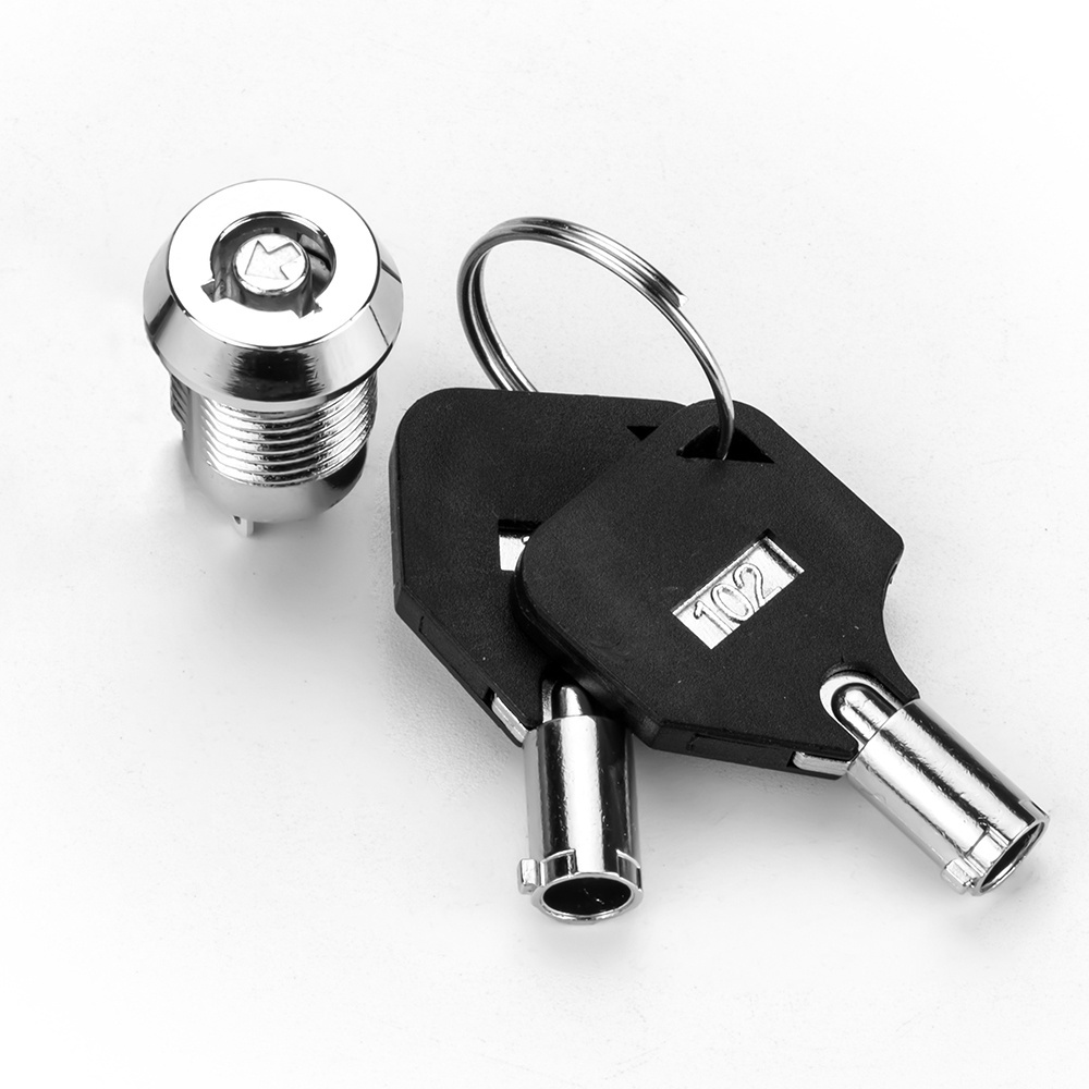 Keylock 12mm SPST ON-OFF 2Pin Terminal Electric Key Switch Cam Lock