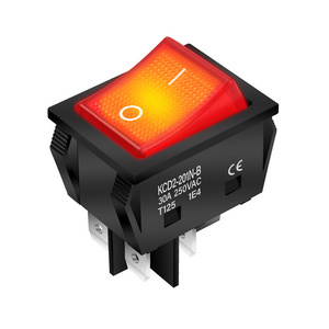 ON-OFF Heavy Duty Led Rocker Switch 4 Pin Rocker Switch 30A 250VAC With Red Green Orange White Blue Led Color