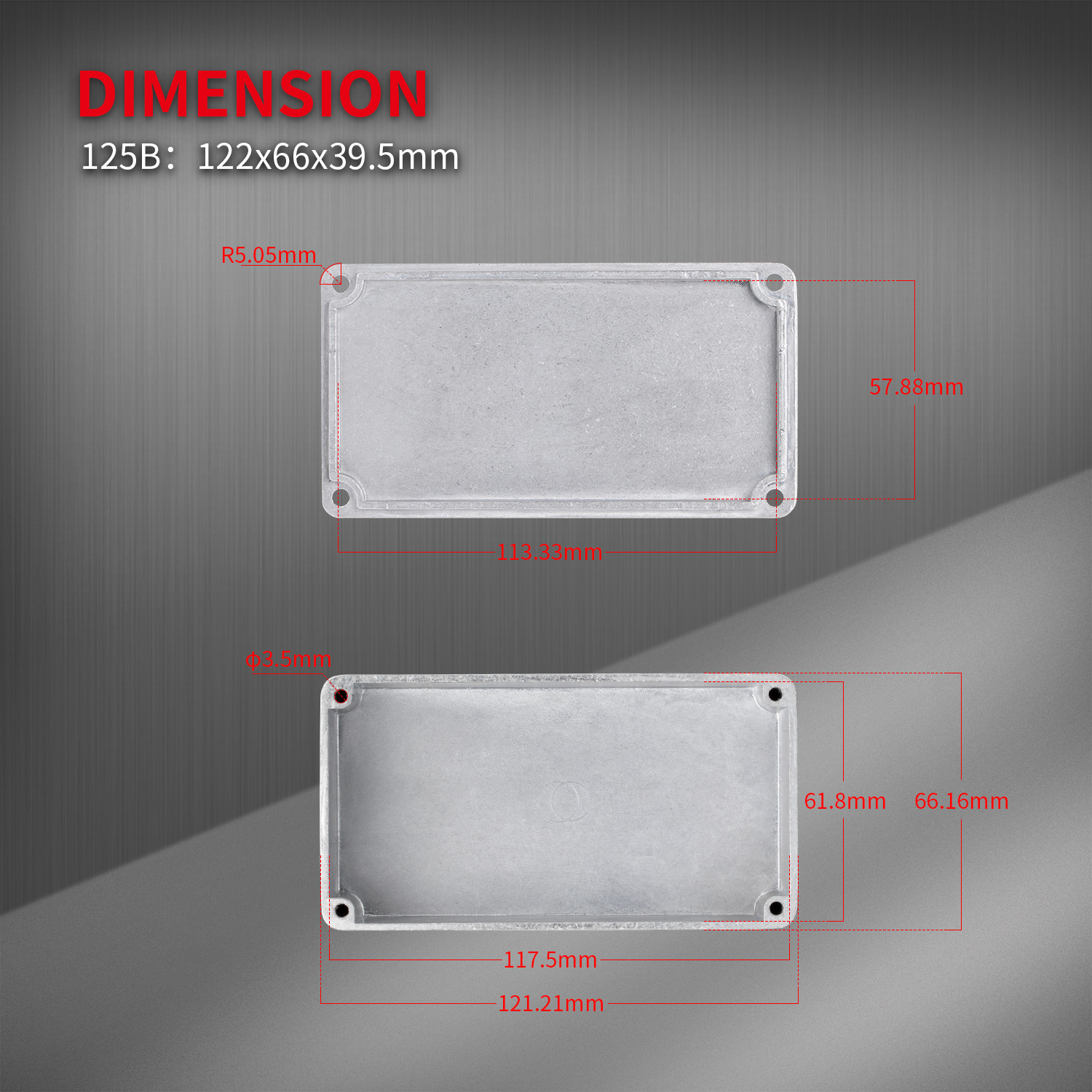 125B 1590N1 Aluminum Guitar Pedal Enclosure 122x66x39.5 MM Metal Stompbox Enclosure Guitar Effect Unfinished Toggle Switch Box