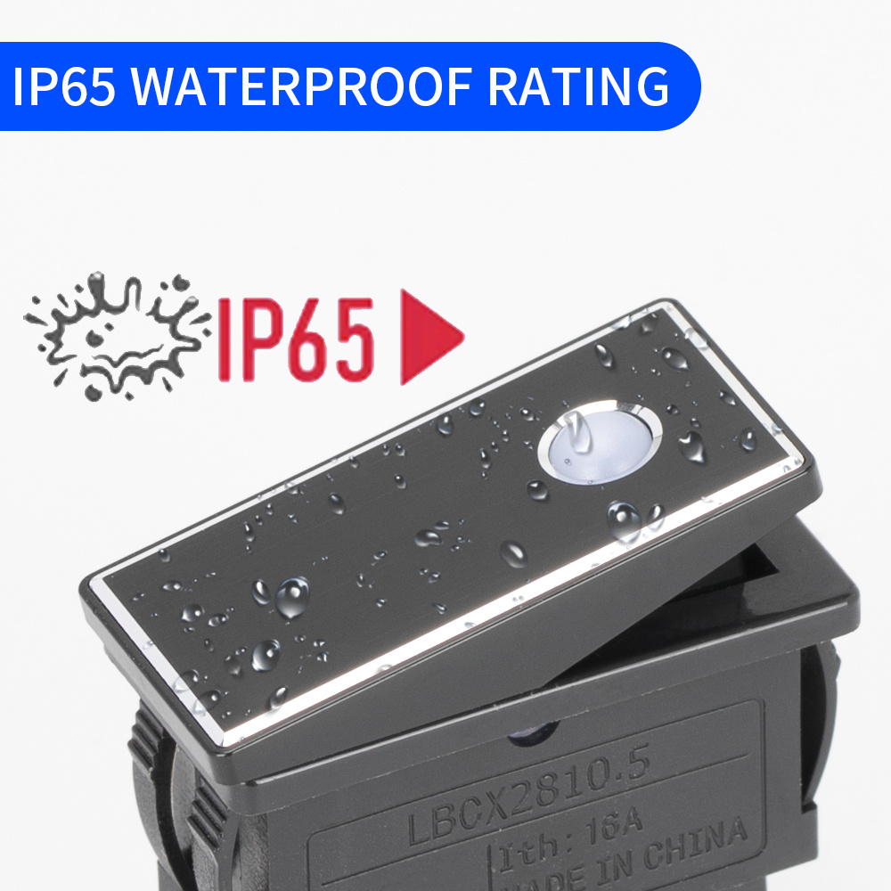 16A 20A Heavy Duty Rocker Switch 4 Pin ON OFF Black Aluminum Actuator Rocker Led Switch Waterproof IP65