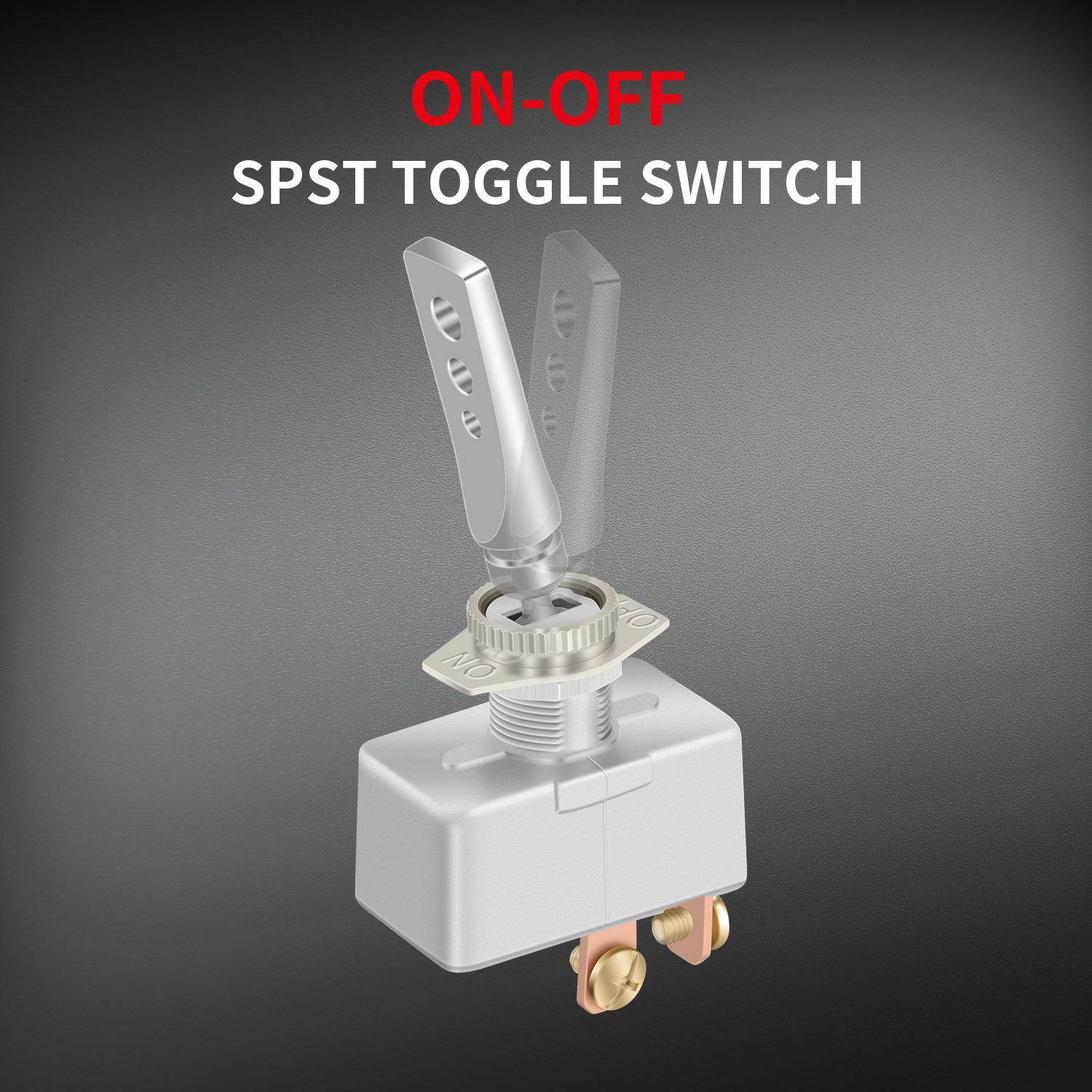 ON-OFF 2Pin Metal Toggle Switch 50 Amp Waterproof SPST Heavy Duty Rocker Toggle Switches With Waterproof Rubber Ring