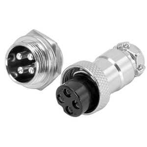 16MM Gx16-4 Aviation Connector 4 Pin GX16 Female Aviation Plug Connector Silver Color For signal And Electronic Connector