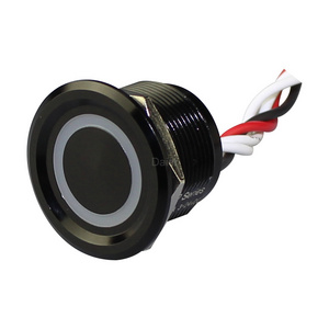 22mm Metal Touch Button Switch Piezo Electric Momentary Switch 12V Waterproof Touch Button Switches with Ring Light