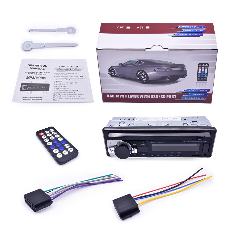 Wholesale Car MP3 Player DLS-530 Car Radio 1 Din BT 12V FM Aux Input Receiver SD USB  LCD Screen Display 7 Color Backlight Aux