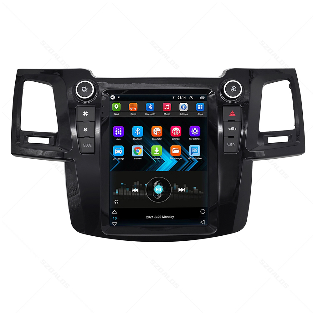 Tesla Style Android Car Radio Audio Player For Toyota Hilux Fortuner 2007-2015 Carplay 4G WiFi GPS 9.7