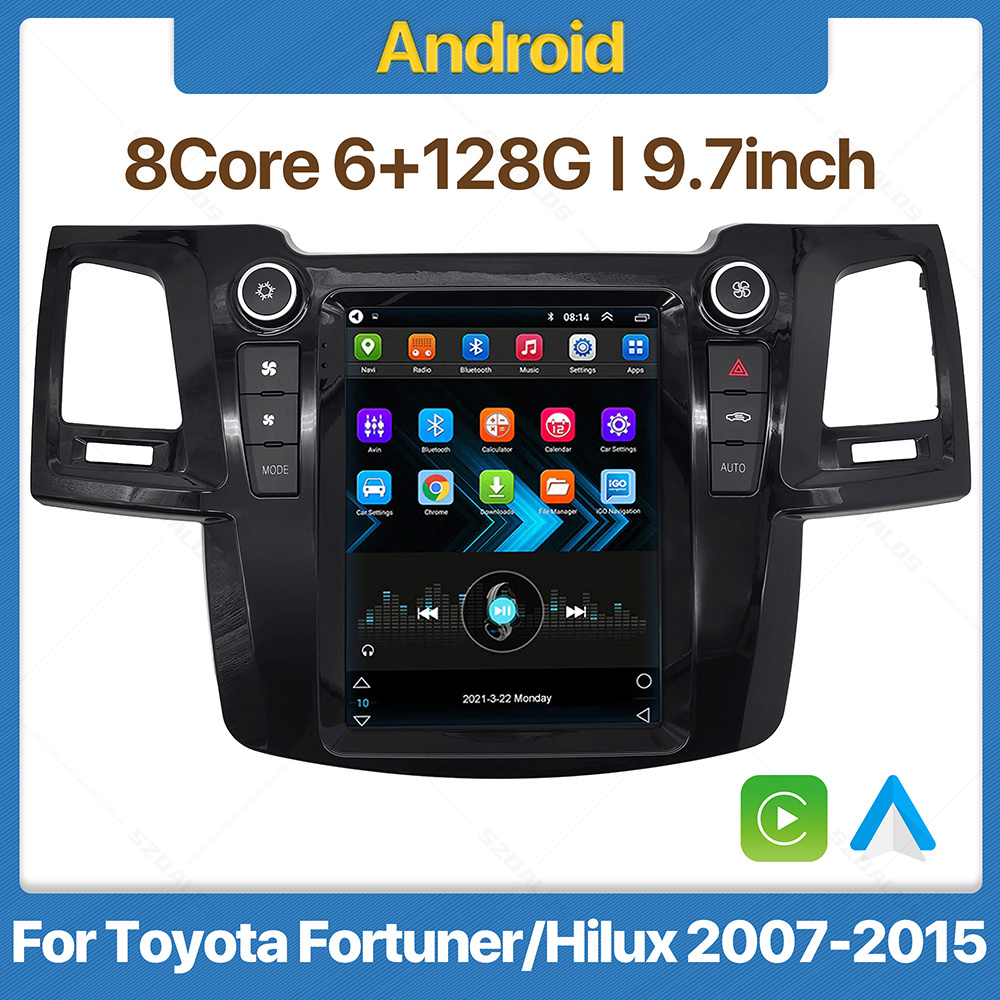 Tesla Radio Player Android 12 For Toyota Fortuner 2018 2019 2020 Car Stereo Radio with GPS Navigation Touch Screen Head Unit