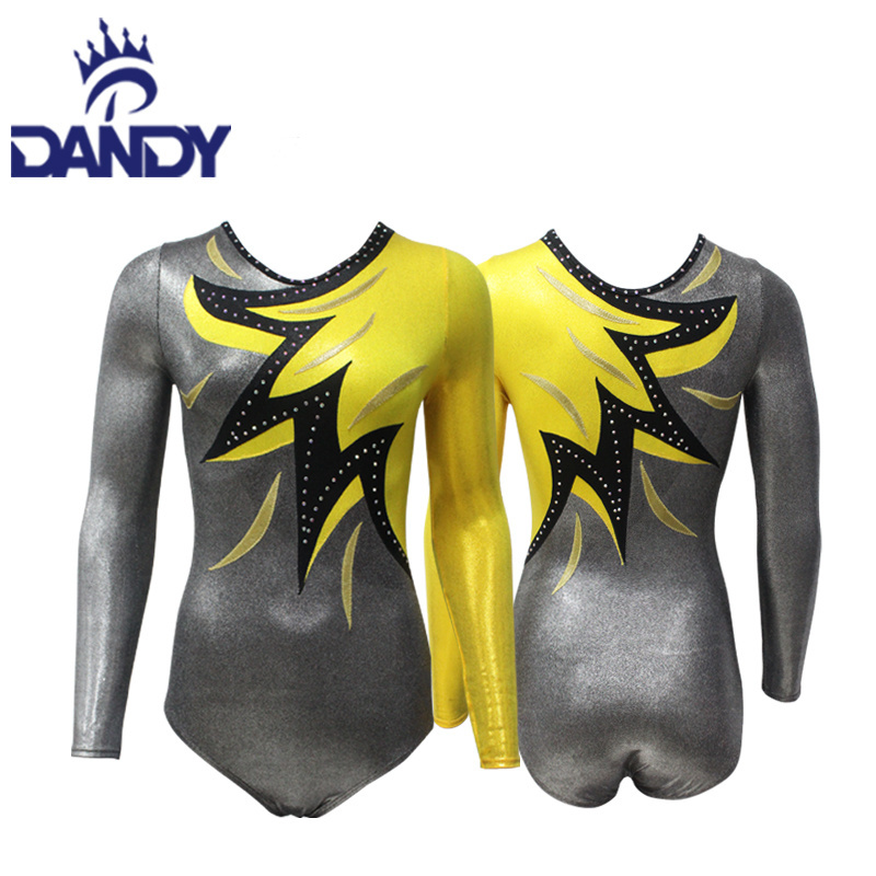 Customized Rhythmic Gymnastics Leotards Girls Complex Design Performance Dance Costumes Shiny Leotards