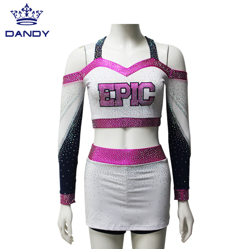 Wholesale Kids Hot Sale Custom Design Yellow Cheerleading Uniforms With AB Crystal Cheer Practice Wear